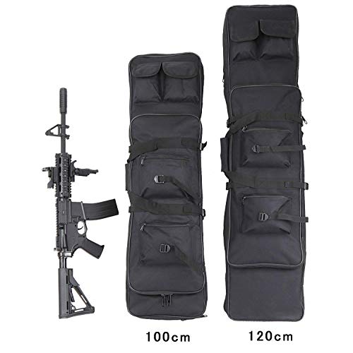 Sutekus 39 Inch Double Rifle Bag Outdoor Tactical Gun Case Integrated Pistol and Magazine Storage Backpack 100CM