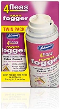 Johnsons Vet 4 Fleas Room Fogger Spray Twin Pack 100 ml, 2 count (Pack of 1), Clear