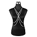 Beauty7 Summer Cross Simulated Pearl Bead Harness Bikini Body Chain Necklace Women Belly Waist Silver Tone