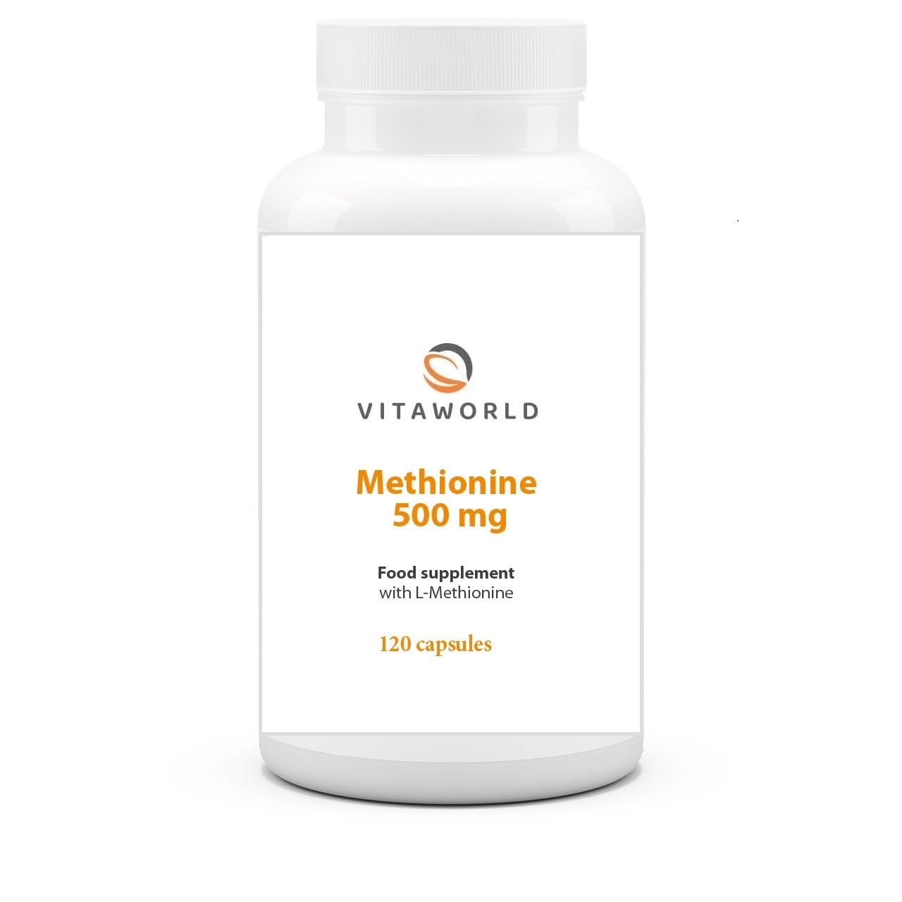 Vita world methionine 500 mg l 120 Capsules l 1000 mg l-methionine per dose l Vegan l Amino Acid