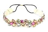 Multi Color Rhinestone Beaded Elastic Fashion Headband Hair Accessory