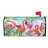 Tropical Pink Flamingo Magnetic Mailbox Cover Oversized-25.5