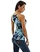 PattyBoutik Women Chain Halter Tie Dye Blouse (Light Blue and Navy Blue 32 Small)