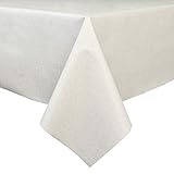 LEEVAN Heavy Weight Vinyl Rectangle Table Cover Wipe Clean PVC Tablecloth Oil-proof/Waterproof Stain-resistant/Mildew-proof - 54 x 84 Inch (natural color) 