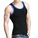 Xudian Men Tank Top Stretchy Athletic Sleeveless Shirt Crew-neck, Black, US Large