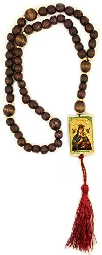 Inspire Nation Catholic Rosary Prayer Beads Our Lady of Perpetual Help and Christ Wood
