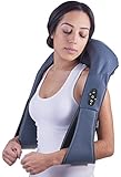 Bruntmor, Cordless Shiatsu Neck & Back 3-D Heat Kneading Massager - Rechargable - with Carrying Bag - 1 Year Warranty
