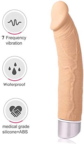 Shopping from US 8.5 inch Silicone Realistic & Safe Material Women Toys 7X Multi Speed Powerful Vibration(-LX05) Flesh