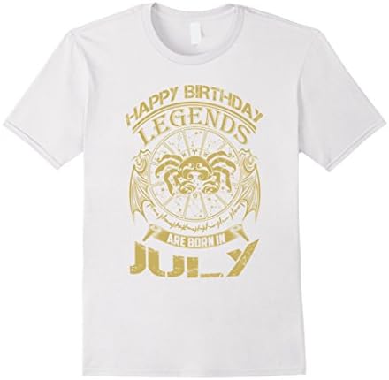 Mens Happy Birthday - Zodiac - Legends are born in July T-Shirt XL White