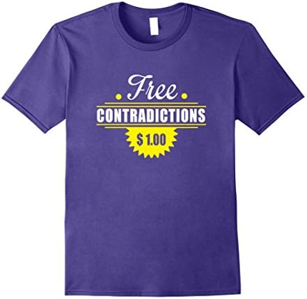 Mens Free Contradictions T-Shirt Funny Large Purple
