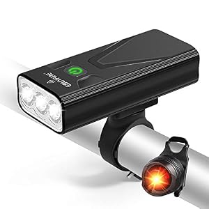 EBUYFIRE USB Rechargeable Bike Lights Set, 3000 Lumens Bike Headlight 【Upgrade Mount】,Super Bright Headlight Front…