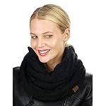 C.C Women's Winter Cable Knit Sherpa Lined Warm Infinity Pullover Scarf
