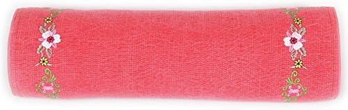 Hinoki Cypress Flower Wooden Bed Pillow with Rectangular Hinoki Cypress Chips (Red)