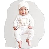 Ylsteed Infant Baby Sweater Romper and Hat Baby Girl Boy Knitted Pullover Onesie Fall Winter Outfit Infant Embroidery Clothes