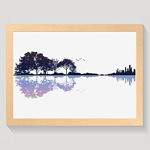 ChunLei Nature Guitar Tree Wall Art Work Decorative Painting Modern Home Framed Artwork Hanging Print Posters