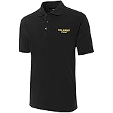 FANNOO U.S. Army Retired Embroidery Polo Shirt for Men-Men's Embroidered Golf Polo Short Sleeve Regular-Fit Performance Shirt