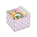 mDesign Soft Fabric Polka Dot Dresser Drawer and Closet Storage Organizer, Bin for Child/Kids Room, Nursery, Playroom, Bedroom, 2 Pack - Light Purple/White