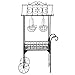 Large Black Metal Freestanding Scrollwork French Trolley Cart Plant Stand w/ 4 Hanging Flower Pot Basketsthumb 1