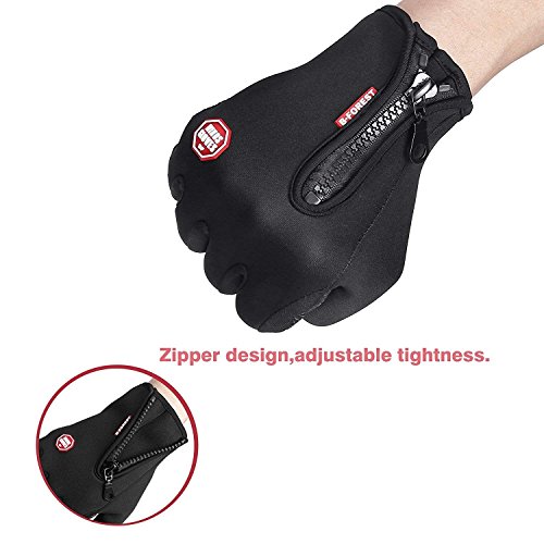 Waterproof Touch-Screen Gloves,with Full-Finger Design,for Outdoor Sports Climbing Dress Driving Cycling (Black, M) - Thumbnail 5