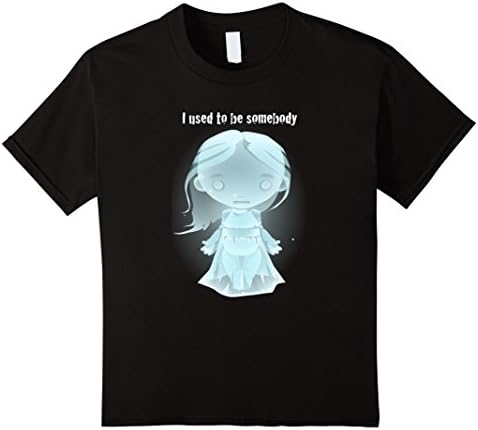 Kids Girls Halloween T Shirt Sweet Ghost I Used To Be Somebody 10 Black
