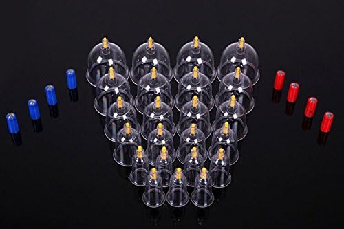 Professional Cupping Therapy Equipment Set Biomagnetic Chinese Cupping Therapy Set with Pumping Handle and Extension Tube for Pain Relief, Muscle Soreness, Toning &amp; Cellulite (18 Pieces)