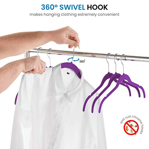 image for ZOBER Premium Velvet Shirt Hangers (50 Pack) Non Slip Clothes Hangers,