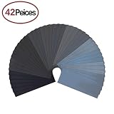 120 to 5000 Assorted Grit Sandpaper for Wood Furniture Finishing, Metal Sanding and Automotive Polishing, Dry or Wet Sanding, 9 x 3.6 Inches, 42-Sheets
