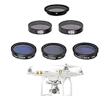 Complete Filter Set for DJI P4 P3A P3P DJI Phantom 4 Phantom 3 Advanced Professional Quadcopter 4K UHD Video Camera Drone Kit Includes: Polarizer, Neutral Density ND4 ND8 ND16 ND32 ND64 Filters