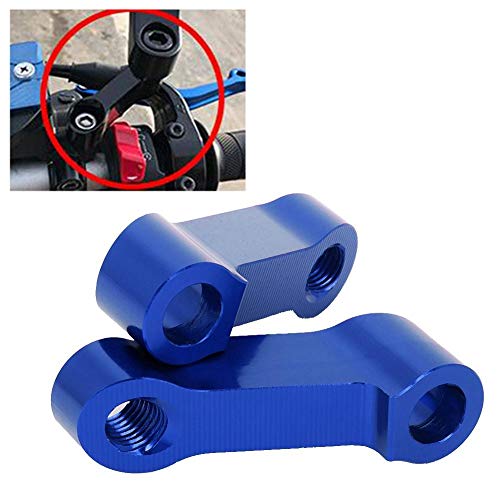 Senyar M10/M8 Motorcycle Adaptor,Aluminum Alloy Bike Modified Mirror Riser Extender Mounts Brackets Adapter Fit for Most Rearview Mirrors of Motorcycle and Electric Vehicle (Blue) - Thumbnail 2