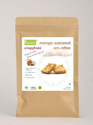 Crispyfruta Mango Coconut Freeze Dried Ready to Eat Healthy Snack - 14 Grams (Pack of 5)