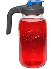 County Line Kitchen - Heavy Duty Glass Mason Jar Pitcher - Wide Mouth, 2 Quart, 64 oz