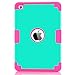 iPad Mini 2 Case,iPad Mini Case,iPad Mini 3 Case,iPad Mini Retina Case,BENTOBEN Anti-Slip Shock-Absorption Silicone PC High Impact Resistant Hybrid Three Layer Protective Case Cover Mint Green&Rose