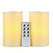 Kohree Real Wax Flameless LED Candles Remote Control Candles Battery Operated Retro Unscented Ivory Votive Pillar Candles Light, Warm White (Pack of 12)