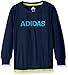 adidas Little Boys' Performance Logo Long Sleeve Tee Shirt, Dark Indigo, 7