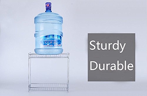 Spice Rack Organizer, Fresh Household 2 Tier Spice Jars Bottle Stand Holder Stainless Steel Kitchen Organizer Storage Kitchen Shelves Rack - Silver - Thumbnail 3