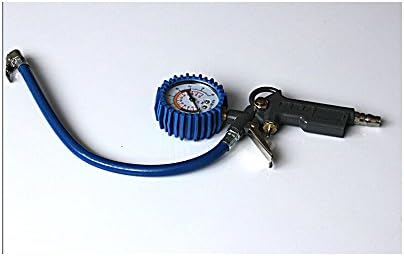 Pistol Style Tire Inflator Gun Chuck with Pressure Gauge Psi Dial Compressor Car