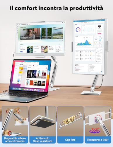 MAGICRAVEN 15.6" Portable Monitor, 1080P IPS Portable Display, HDMI USB C Monitors with Speakers, 125% sRGB Portable Monitor for Laptop/PC/Smartphone, with Metal Stand & Speaker