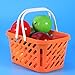 TOYMYTOY Shopping Basket Toy Portable Kids Plastic Grocery Basket with Handle for Children Kids Kitchen Pretend Play Toy (Orange)
