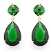JanKuo Jewelry Gold Tone Angelina Jolie Inspired Bridal Prom Emerald Color Drop Earrings