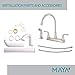 Utility Sink Laundry Tub with Stainless Steel High Rise Faucet by Maya with Side Sprayer, Large Basin, and Metal Legs, Great for Workroom, Shop, Garage, Basement, Mud Room (White Tub)