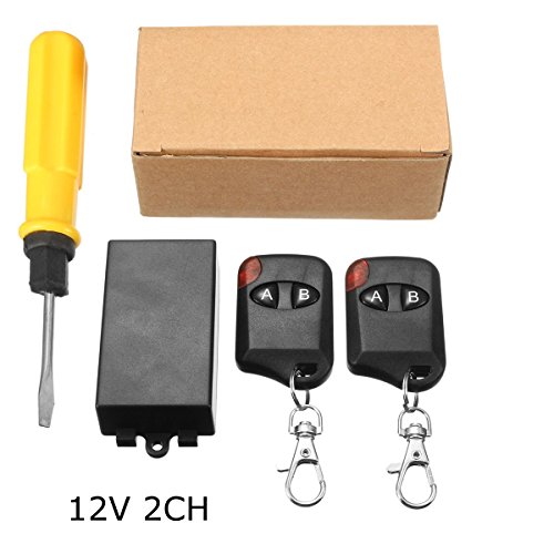 INSMA Relay Control, 12V/2CH Channel 315Mhz, Wireless Remote Control Switch Garage Door Opener With 2 Transmitter RF Relay Toggle Switch with Screwdriver