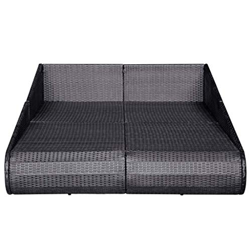 Tidyard Outdoor Liege Poly Rattan Sonnenliege Doppelliege Rattanliege Gartenliege | Lieferung beinhaltet:2 x Sitzpolster… – Bild 5