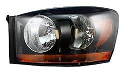 TRQ 2 Piece Headlight Assembly Set Black Bezel