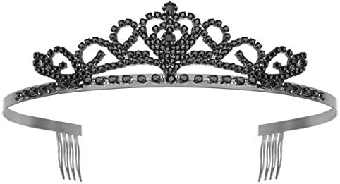 ブライダルティアラ ウェディングブライダルクラウンコームブラックラインストーンクリスタルバースデーガールズティアラ おもちゃ ジュエリー 正規品送料無料 B08gh1ch 激安超特価 食品 飲料 お酒 新作製品 世界最高品質人気 Stobok 100 品質保証 大放出セール