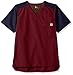 Carhartt Ripstop Men's Color Block Utility Scrub Top, Wine, Large