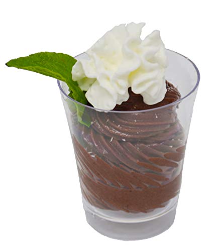 Loreso Round Clear Plastic Disposable Shooter Cups for Serving Desserts, Fruits & Appetizers - Elegant Mini Circular Cups for Parties, Weddings, Sampling, Tasting - Reusable Round Shooters (48CT) - Thumbnail 2
