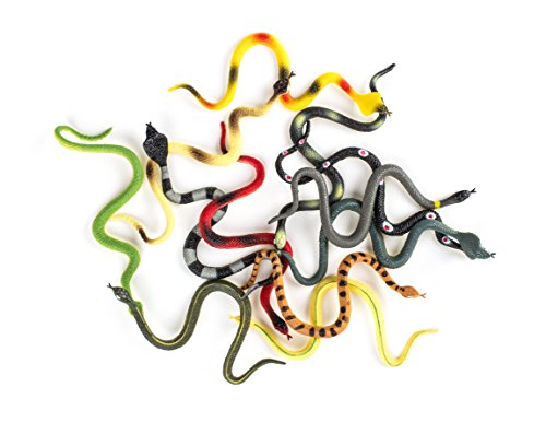 Hands On Learning Realistic Viper Snake Animal Figures, 1-Dozen, 6-Inch