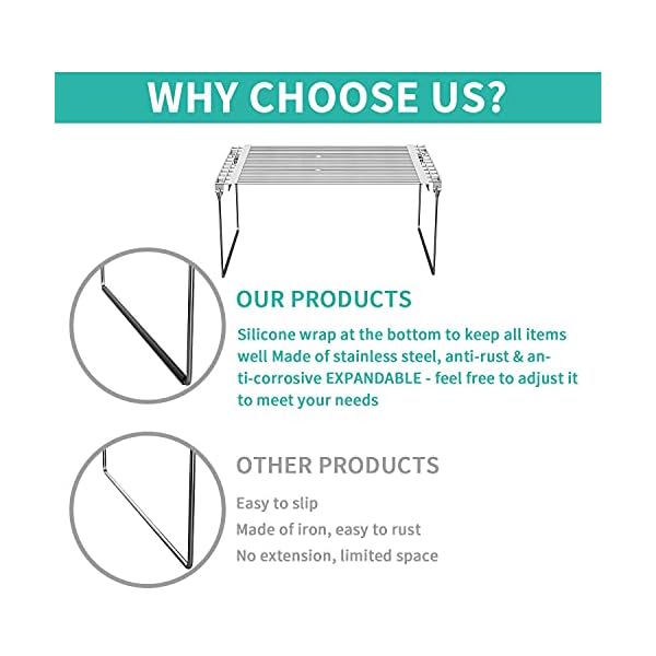 HapiRm Cupboard Shelf Organiser Adjustable Cupboard Storage, Kitchen Cupboard Organiser Pantry Organizers and Storage…