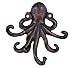 Decorative Cast Iron Octopus 5 Arm Wall Hook - Rustic Copper Finish