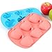 Always Your Chef 6-Cavity Silicone Baking Cake Cups, Candy Molds & Chocolates Molds & Ice Cube Trays, Apple Shaped, Random Color